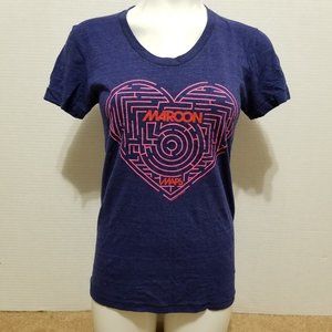 Maroon 5 shirt Large Maps heart maze graphic band merch